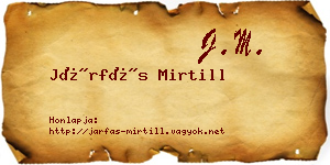 Járfás Mirtill névjegykártya